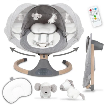 Шезлонг-качели 2в1 Kidwell LUXI Dark Melange/Wooden
