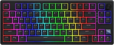 Клавіатура бездротова Hator Skyfall 80 PRO Aurum Vanila Silent RGB Wireless/Bluetooth/USB Black (HTK4181UA)