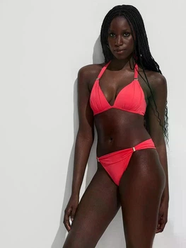 Купальник Victoria's Secret Harlow Halter яскравий кораловий L