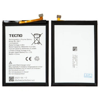 Акумулятор BL-39LT для Tecno Camon 12, Camon 12 Air (CC6), Spark 4, Spark 4 Lite, Spark Go Plus, Li-Polymer, 3,85 B, 4000 мАг, Original (PRC)