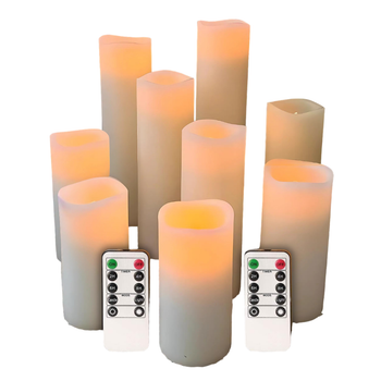 Набор светодиодных LED свечей Auxmir 9 шт с пультом ДУ и таймером Ivory