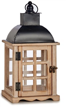 Ліхтар Giftdecor для свічки дерев’яний Miro 39 см Бежевий (8430852787323)