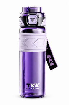 Спортивна пляшка TKK 1000 мл (1 л) — Фіолетова Tritan BPA-free, ударостійка еко-пляшка з антиковзким тримачем