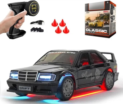 Машинка на пульте K2 Mercedes W201 Mini Drift 1:43 4WD RC дрифт авто до 15 км ч с подсветкой