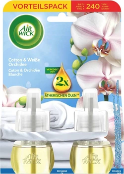 Змінний флакон до електричного ароматизатора повітря Air Wick Cotton& Weibe Orchidee аромат свіжої білизни та орхідеї 2 шт