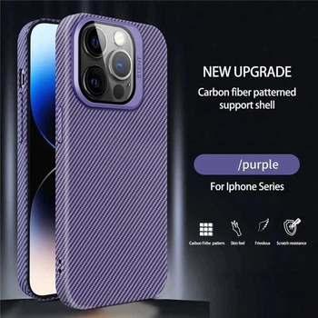 Чехол Camera Stand Carbon Case для iPhone 15 Plus Темно-фиолетовый