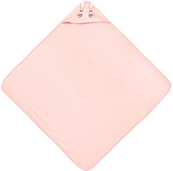 Рушник дитячий Sensillo Bathfriends з капюшоном кролик рожевий 100x100 см (5903076320315)