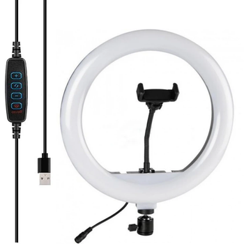 Кольцевая LED-лампа 30 см с креплением для телефона Ring Fill Light QX-300 (см11927)