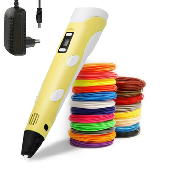 3D-ручка з пластиковим корпусом від мережі з дисплеєм +10 трафаретів 3DPEN-2 (см1183503)
