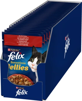 Вологий корм для кішок Felix Sensations Jellies з яловичиною та томатами в желе 85 г