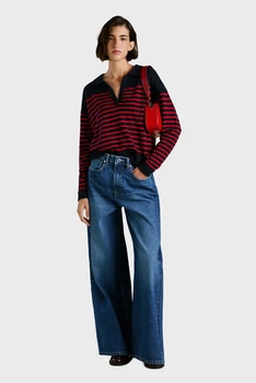 Жіноче темно-синє поло у смужку CARLINA Pepe Jeans XS PL7000012
