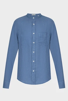 Чоловіча синя лляна сорочка EG GMNT DYED LINEN BAND SHIRT Gant XL 3240122