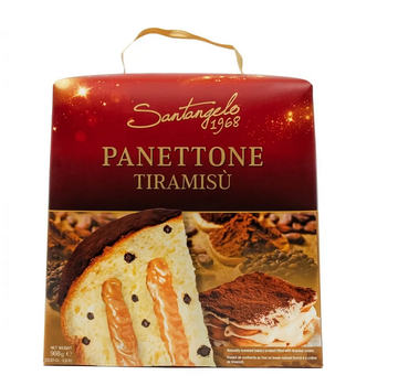Кекс Santangelo Panettone з кремом тірамісу 908 г італійська святкова випічка на натуральній заквасці в подарунковій коробці