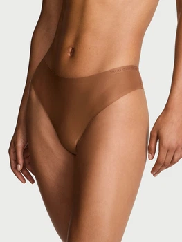 Трусики женские бесшовные стринг танга Премиум коллекция Victoria's Secret цвет карамель QRG11 размер L