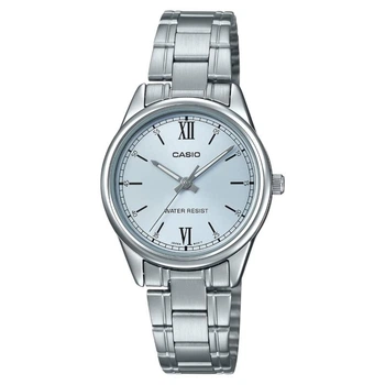 Женские часы Casio LTP-V005D-2B3 серебристые минеральное стекло (LTP-V005D-2B3)
