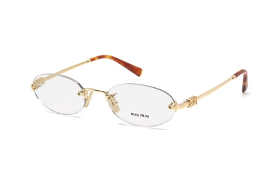 Солнцезащитные очки MIU MIU 53WV 5AK1O1 с прозрачной линзой Золотистый