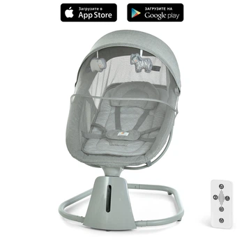 Детский укачивающий центр Mastela 8018 пульт, таймер, APP, USB, Bluetooth, москитная сетка