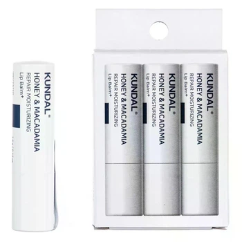 Бальзам для губ Kundal Honey & Macadamia Repair Moisturizing Lip Balm набор 3 шт с мёдом и макадамией для интенсивного увлажнения и восстановления губ