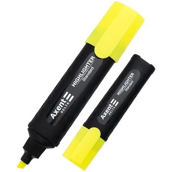 Комплект 12 шт. Маркер Axent Delta Highlighter Standard D2505-08, 1-5 мм, клиноподібний жовтий 4063276355775