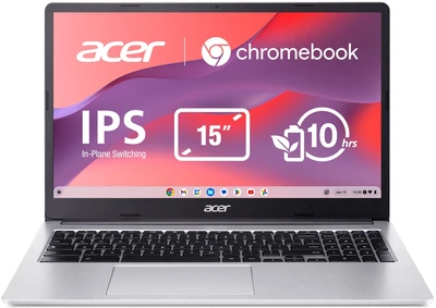Ноутбук Acer Chromebook CB315-4HT 15" FHD IPS Touch, Intel C N4500, 8GB, F128GB, UMA, ChromeOS, сріблястий