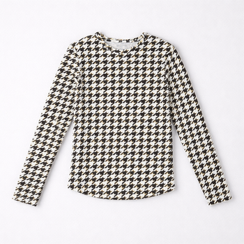 Котоновый лонгслив для девочки Piazza Italia Белый (PIT1501 178 white-black (11-12 лет (152))