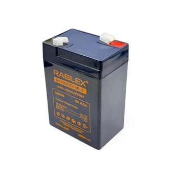 Свинцово-кислотный герметичный аккумулятор 4500 mAh Универсальная аккумуляторная батарея Rablex RB 645 6V 4,5Ah