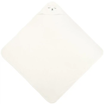 Ręcznik dziecięcy Sensillo Bathfriends z kapturem miś biały 100x100 cm (5903076320322)