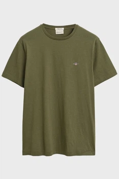 Чоловіча зелена футболка REG SHIELD SS T-SHIRT Gant S 2003184