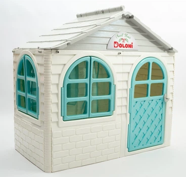 Игровой детский домик 69 х 129 х 120 см со шторками DOLONI 02550/15 белый серый бирюзовый