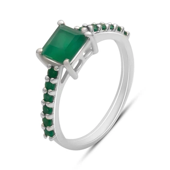 Серебряное кольцо с натуральным агатом 1.385ct, вес изделия 2,34 гр (2197249)
