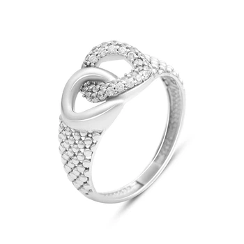 Серебряное кольцо с фианитами, вес изделия 1,83 гр (2209386)