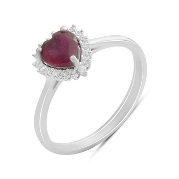 Серебряное кольцо с натуральным рубином 1.428ct, вес изделия 2,24 гр (2187974)