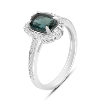 Серебряное кольцо с топазом Лондон Блю 1.821ct, вес изделия 2,93 гр (2204923)