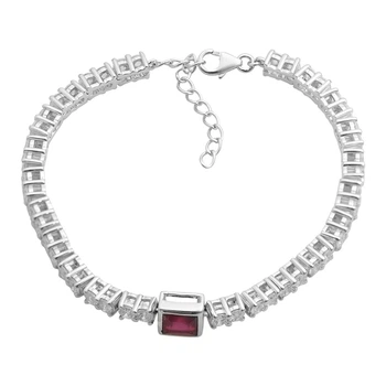 Серебряный браслет с натуральным рубином 9.832ct, вес изделия 12,81 гр (2205753)
