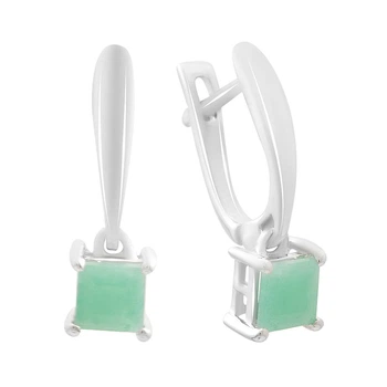 Серебряные серьги с натуральным изумрудом 1.13ct (2206248)