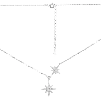 Серебряное колье с фианитами, вес изделия 4,24 гр (2209195)