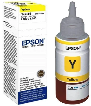 Краска для принтера чорнило Epson T6644 for L100/L110/L200/L210/L355 Yellow (C13T66444A) 70 мл жовтого кольору