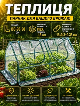 Теплица на дачу и балкон Helper HP-1135 180×90×90 см прозрачная ПВХ садовый парник с большими передними окнами для овощей цветов растений мини оранжерея домашняя конструкция для выращивания зелени