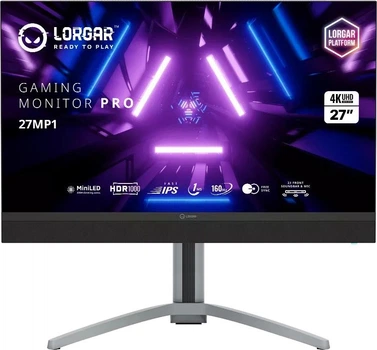 Монитор 27" Lorgar 27MP1 MiniLED UHD IPS 160Hz (LRG-27MP1U160-GY)