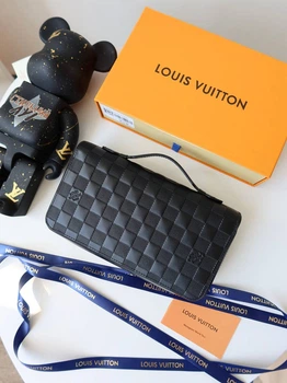 Чоловічий гаманець портмоне клатч Louis Vuitton чорний (049)