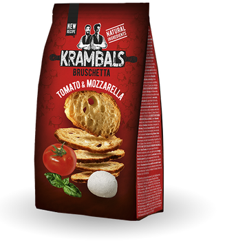 Брускеты Krambals Bruschetta Tomato & Mozzarella со вкусом томатов и моцареллы 140 г