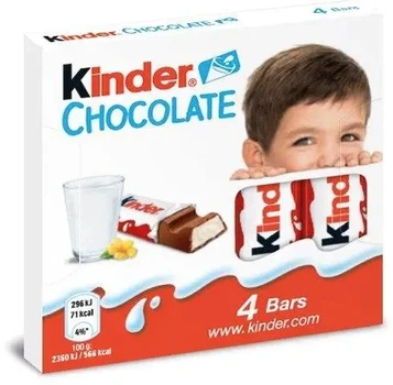 Шоколадные батончики Kinder Chocolate 4 шт 50 г