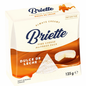 Сир Brie Brieette Dulce de Leche з карамеллю, м’який з білою пліснявою 125 г