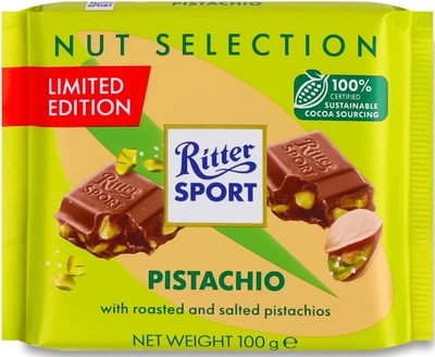 Шоколад Ritter Sport Nussklasse Pistazie с фисташками 100 г