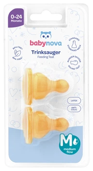 Соска латексная Baby-Nova Круглая для молока 0+ мес (4001071143029)