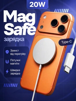 Магнитное беспроводное зарядное устройство 20W Type-C (MagSafe), быстрая зарядка для iPhone, магнитная зарядка