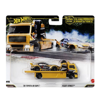 Машинка Premium 2шт Hot Wheels '20 Toyota GR Supra Trueno та Fleet Street Team Transport 1:64 JHX87 Yellow