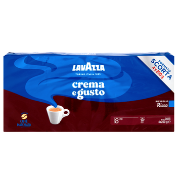 Кава мелена Lavazza Crema E Gusto Ricco (4*250г), 1 кг