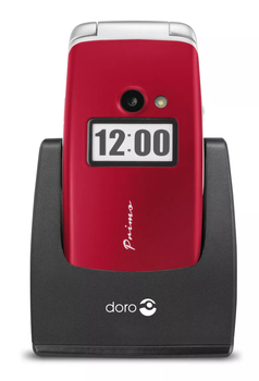 Телефон 2.4" Doro Primo 413 / 2G / 1-SIM / Bluetooth 3.0 / FM / Камера 2Мп / 1050мАг / Кнопка підтримки / Англійська мова / Red (360014)