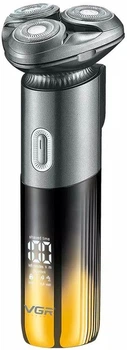 Электробритва мужская VGR V392 аккумуляторная для сухого и влажного бритья USB 200 мин автономной работы Желтая